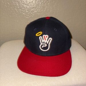 Navy and Red Embroidered Cap